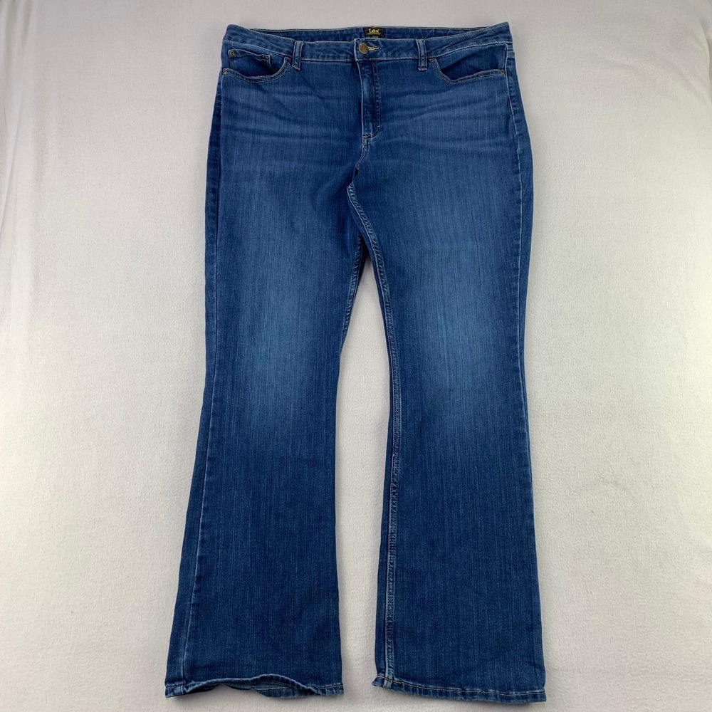 Lee Bootcut Jeans Women 20 Blue Denim Classic Mid Rise Stretch